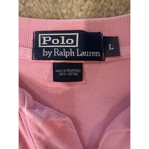 Ralph Lauren Polo Men’s Pink Polo With Green Pony Shirt Size Large - Picture 3 of 5